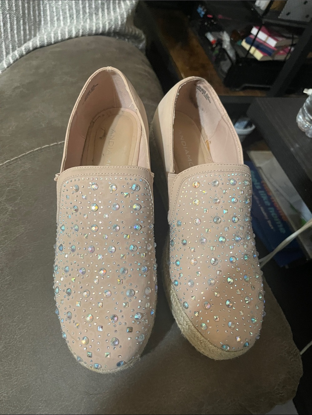 Bejeweled Blush Slip-On Espadrilles - Women